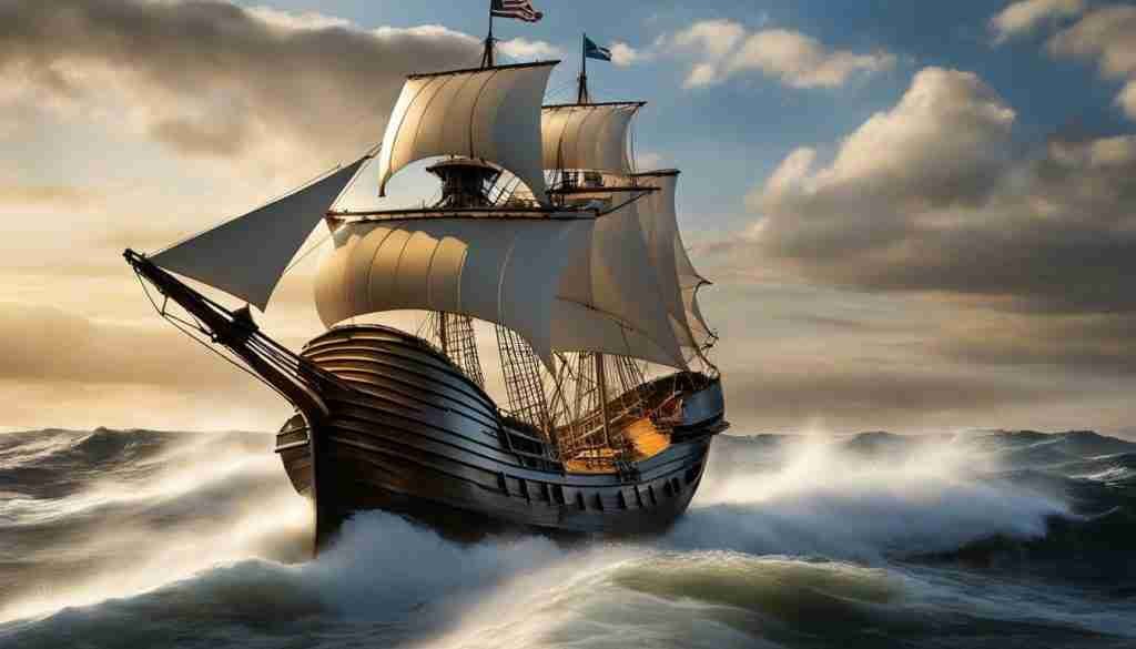 Mayflower metal sculpture