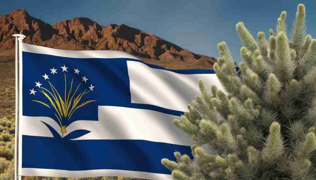 Nevada State Flag with Sagebrush