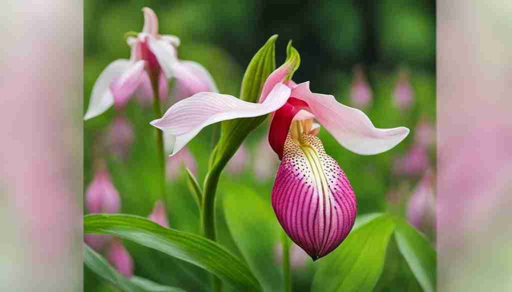 Pink and White Lady's Slipper