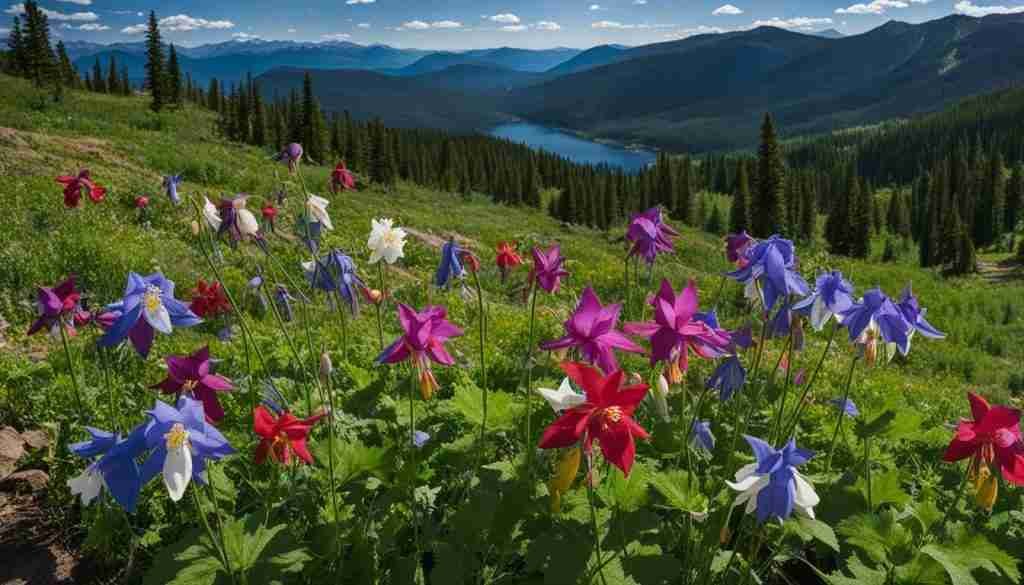 Varieties of columbine flowers