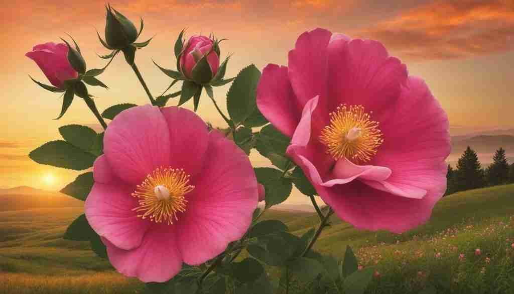 Wild Prairie Rose in Bloom