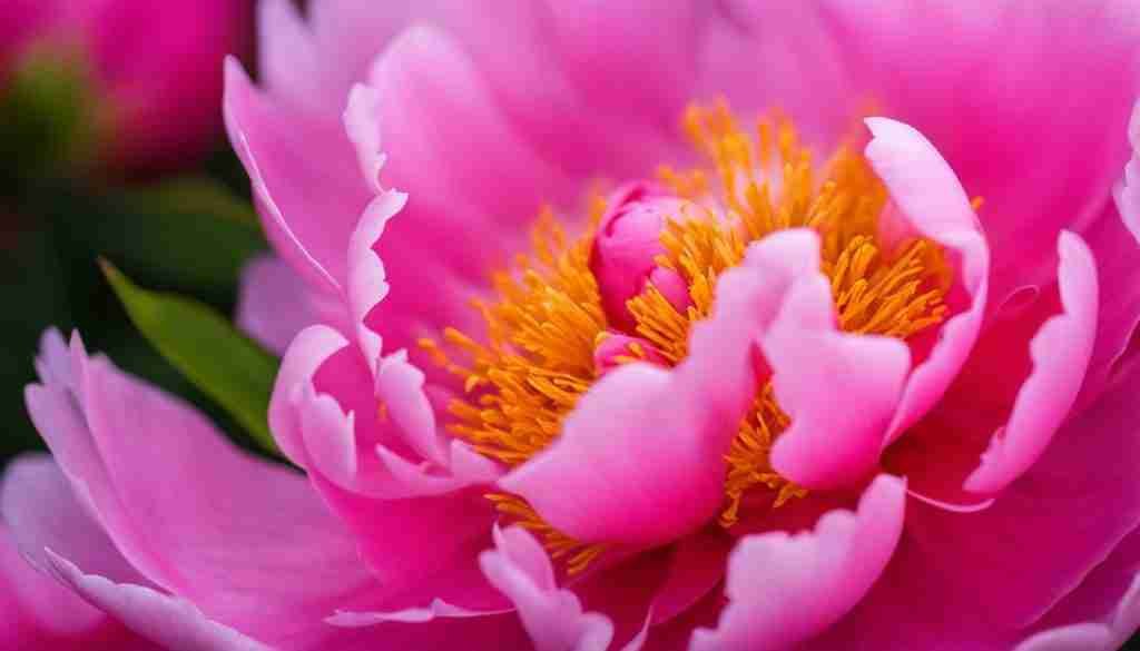 blooming peonies