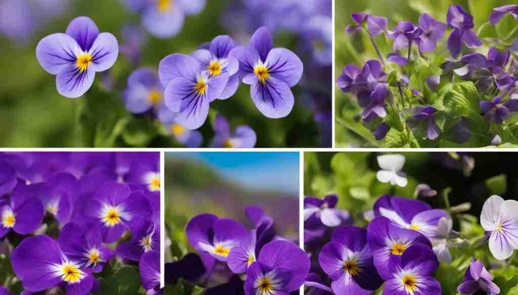 violets in bloom