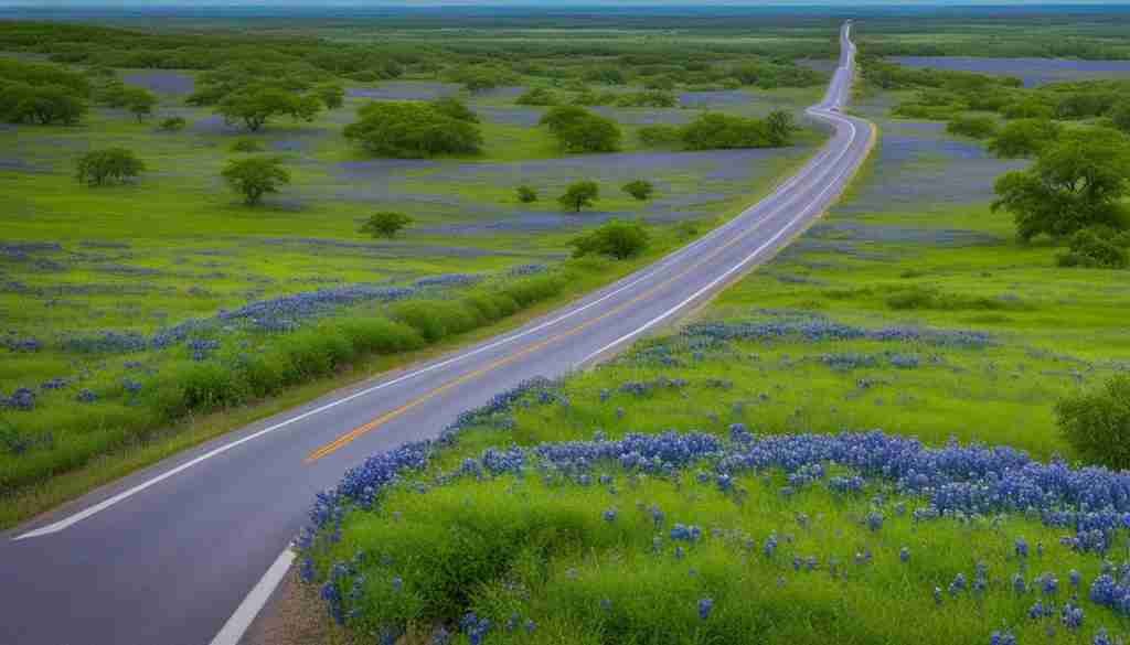 Bluebonnets along Highways