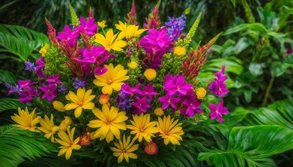 Colorful wildflowers in Kiribati
