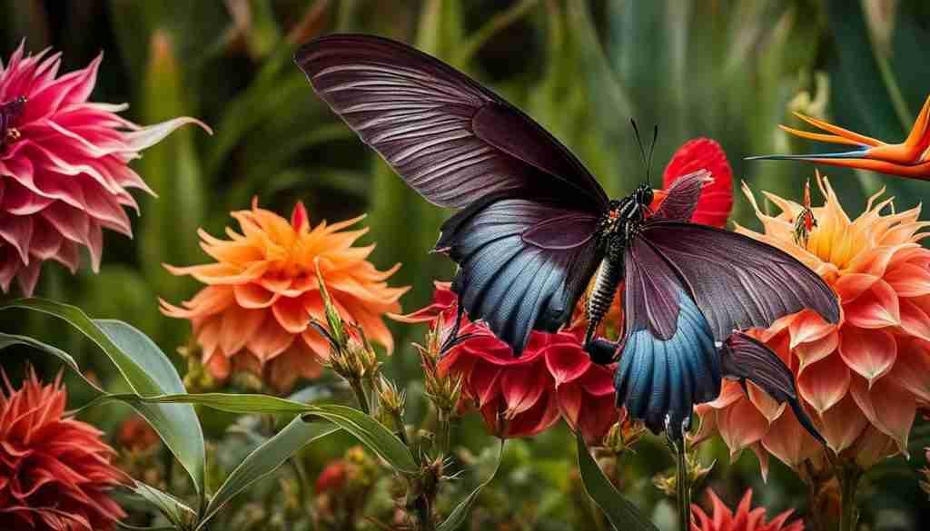 Dahlia, Yucca Flower, and Birds of Paradise