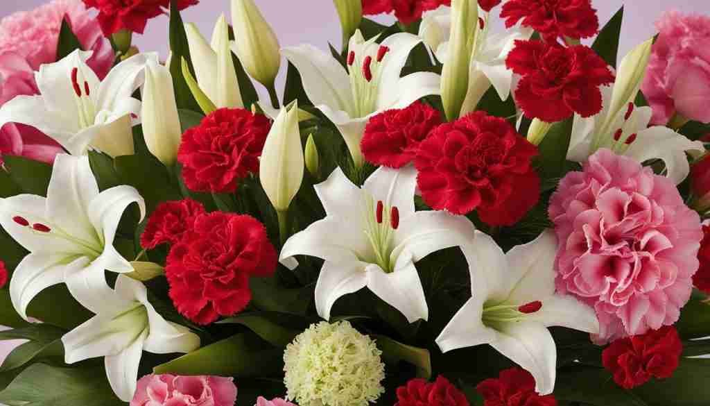 Easter white lilies and carnations