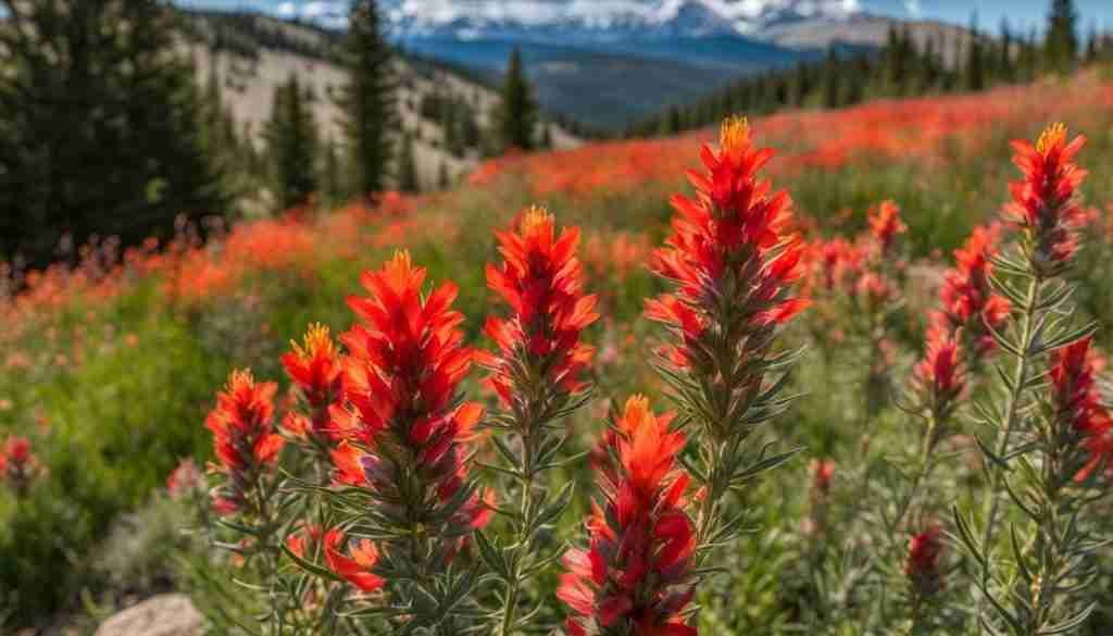 Indian Paintbrush in a Native Garden