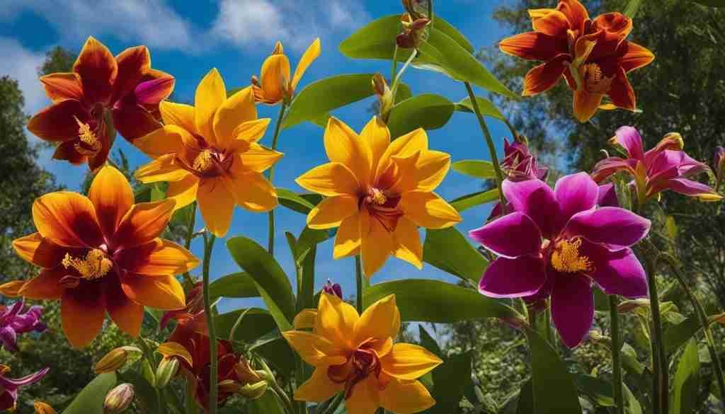 Mexican Sunflower and Laelia Orchid