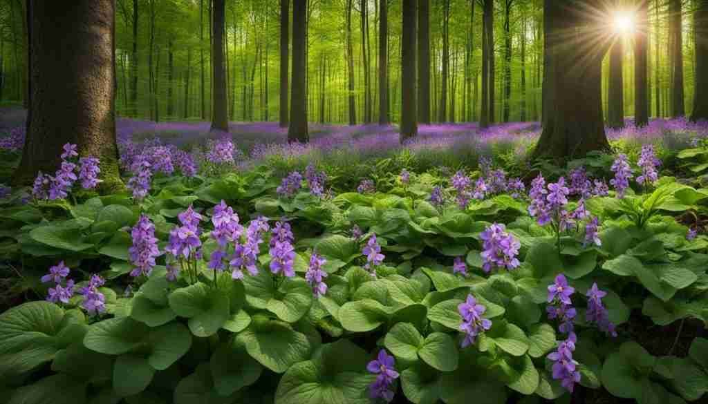 Wood Violets in bloom