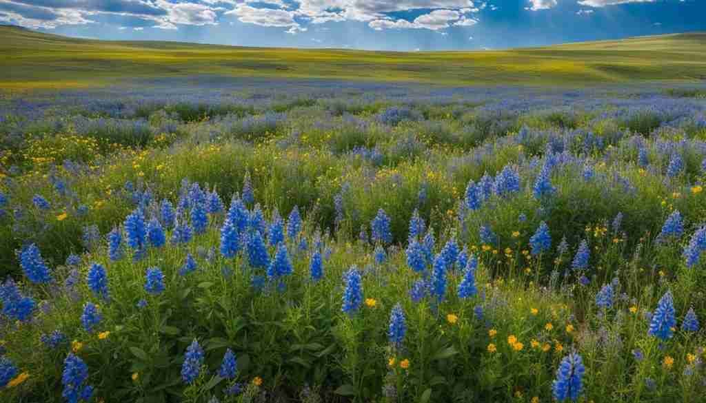 Blue wildflowers in Wyoming