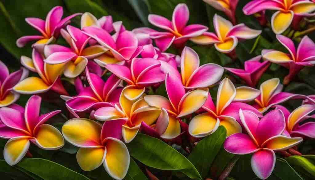 Frangipani flowers in Samoa Frangipani flowers in Samoa