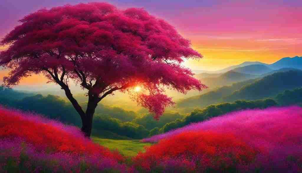 Kushum tree with shiny red leaves Kushum tree with shiny red leaves