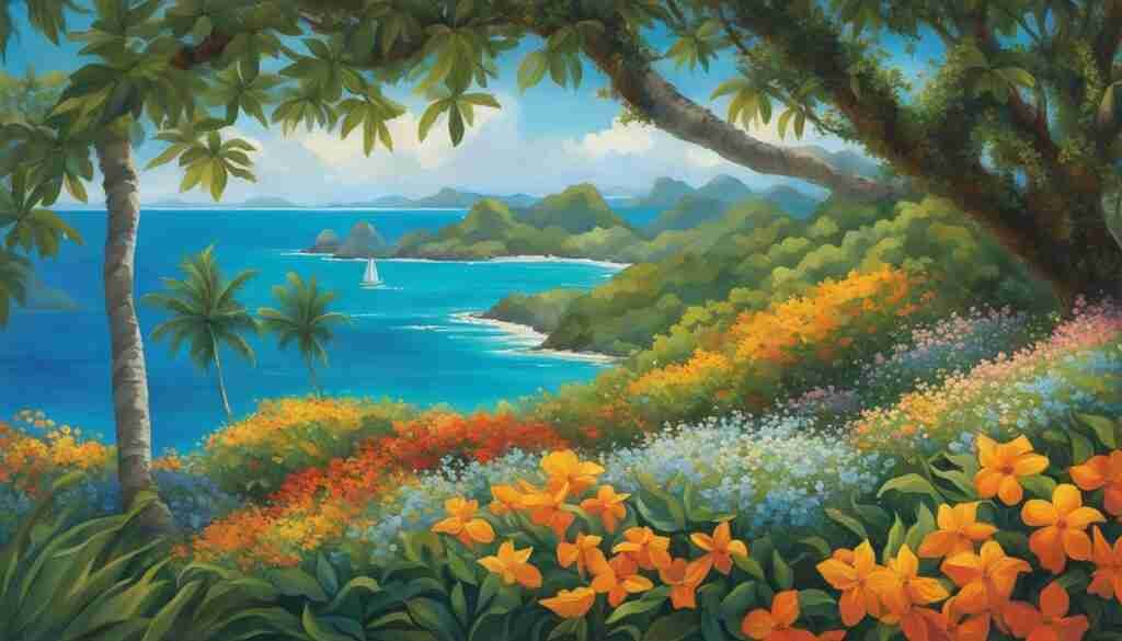 Micronesian wildflowers in a garden