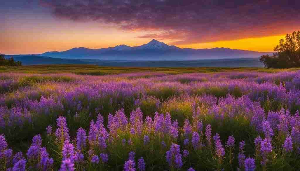 Purple Wildflowers in Wyoming