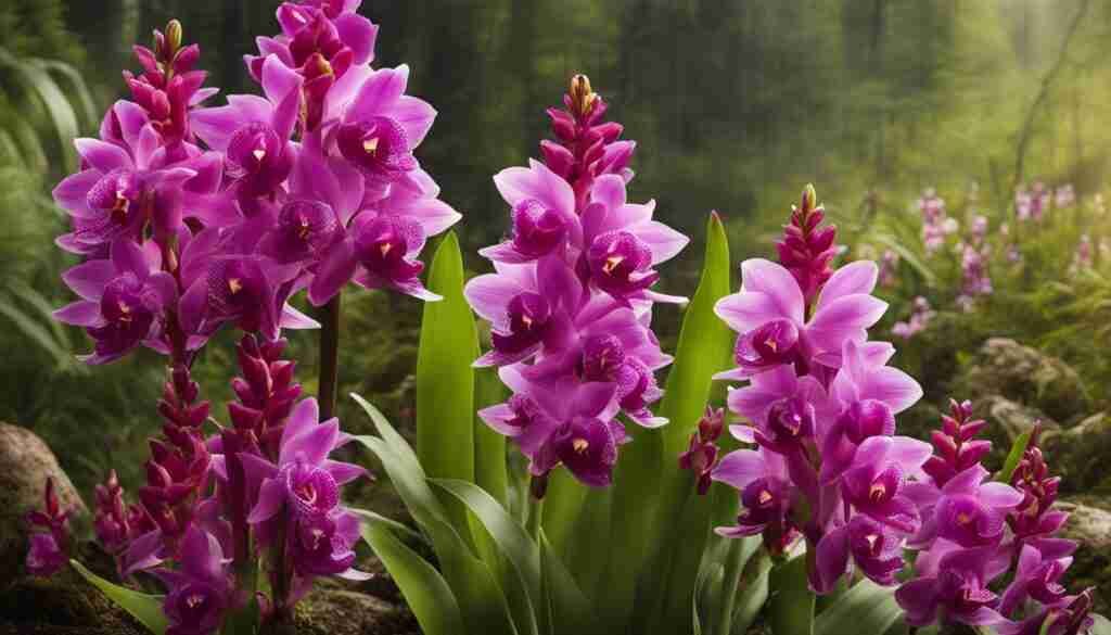 Red Vanilla Orchid and Broad-leaved Marsh Orchid