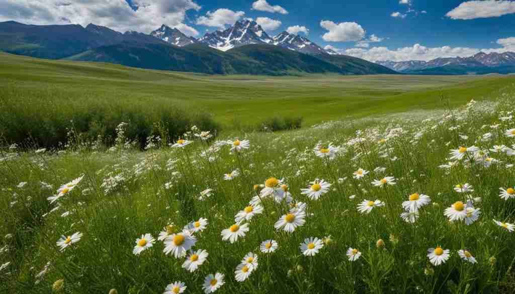 White wildflowers in Wyoming