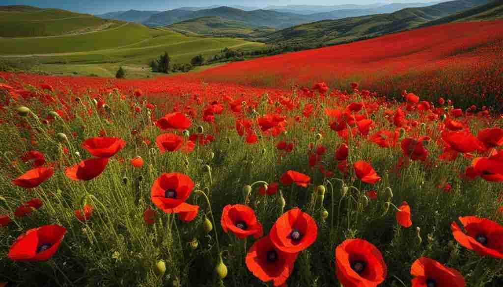 Wild poppies in a field Wild poppies in a field