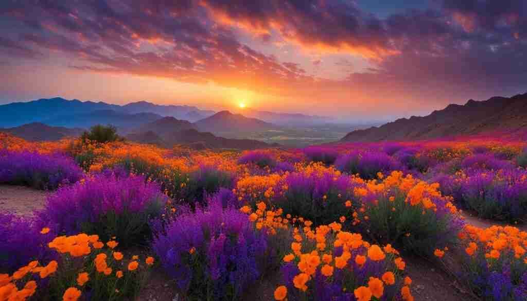 Wildflowers in Oman during the blooming season