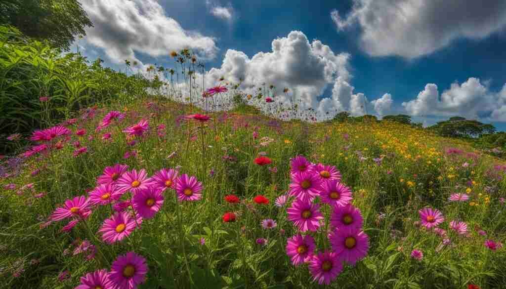 Wildflowers in the countryside of Barbados