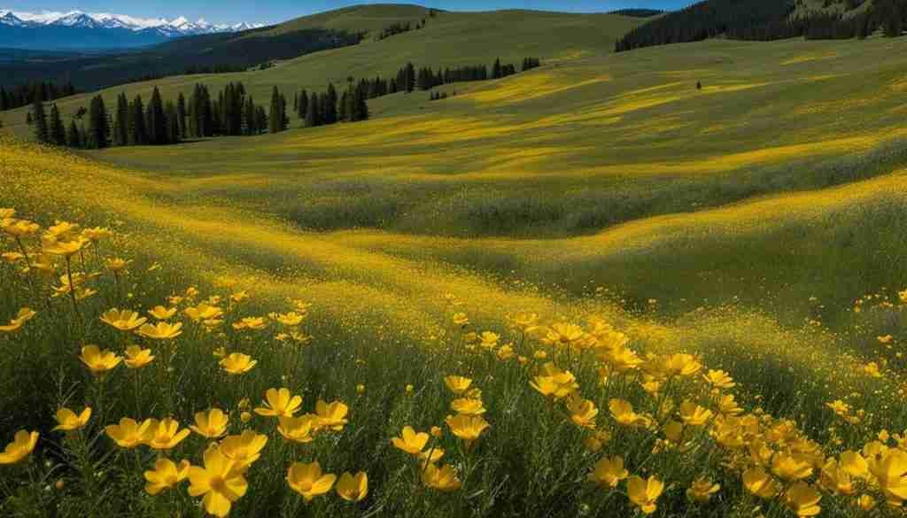Yellow wildflowers in Wyoming