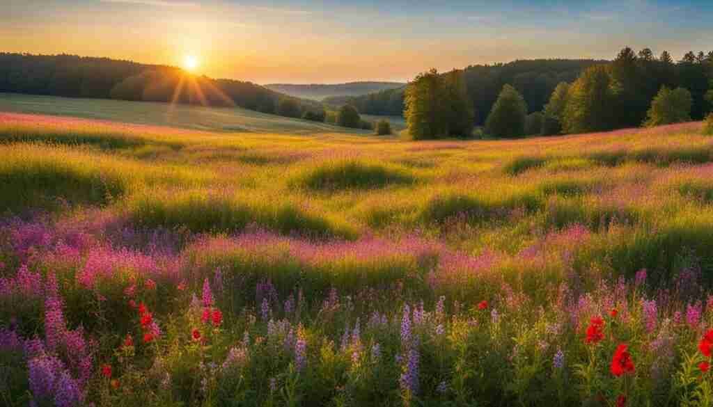 blooming wildflowers in Poland