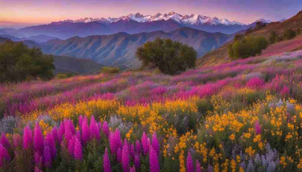 spring wildflowers in Santa Lucia Mountains