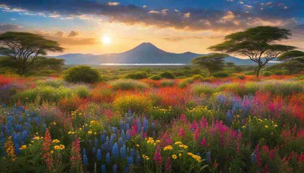 vibrant blooms in Mozambique