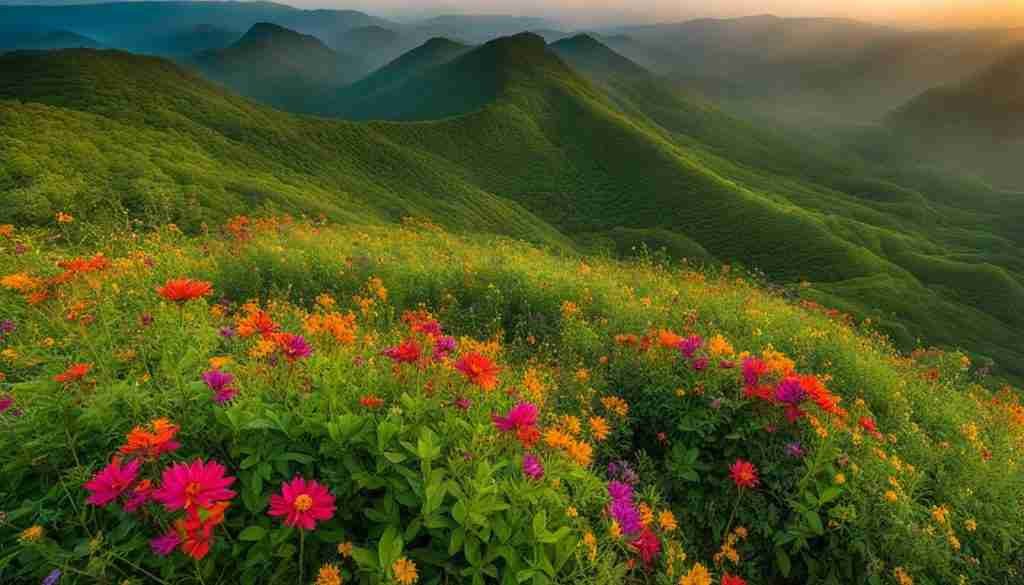 wildflowers on plateaus in Goa