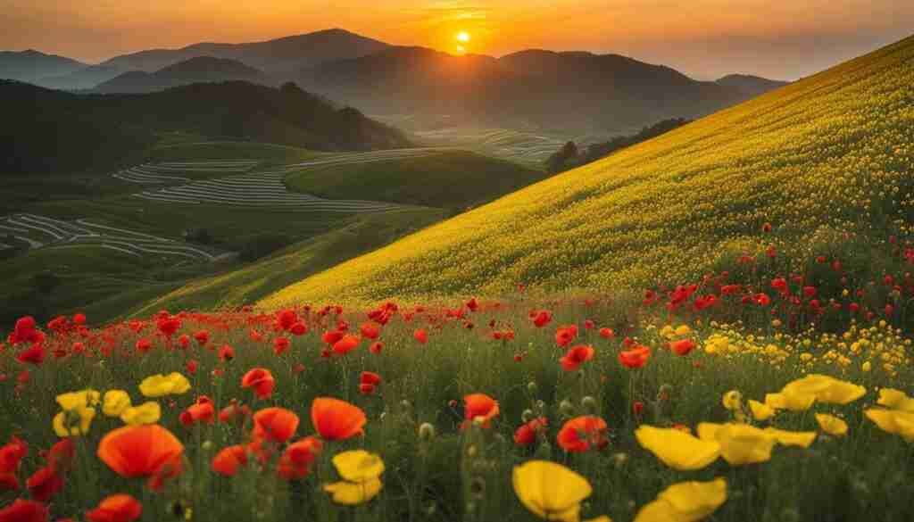 Poppy and Canola Flowers