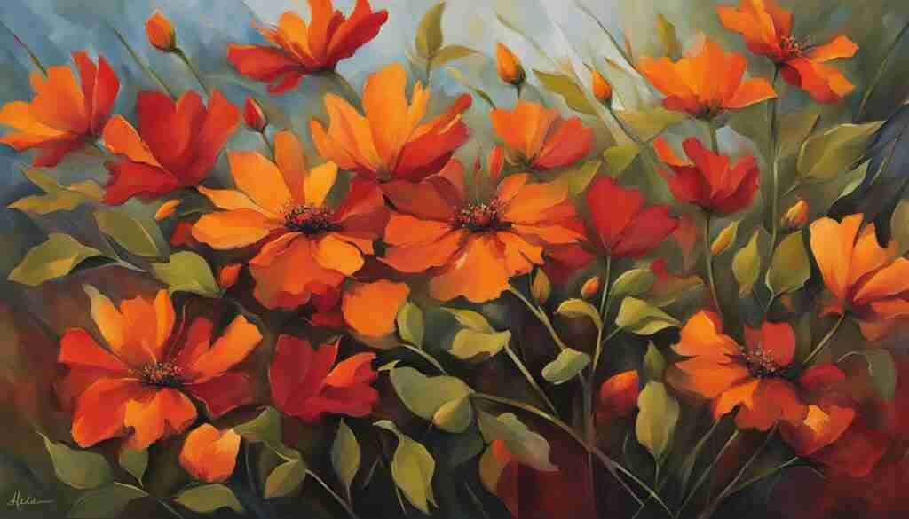 Red and Orange Wildflowers