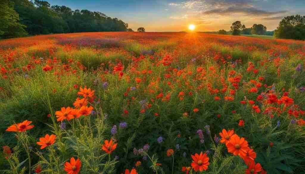 Red and Orange Wildflowers in Tennessee