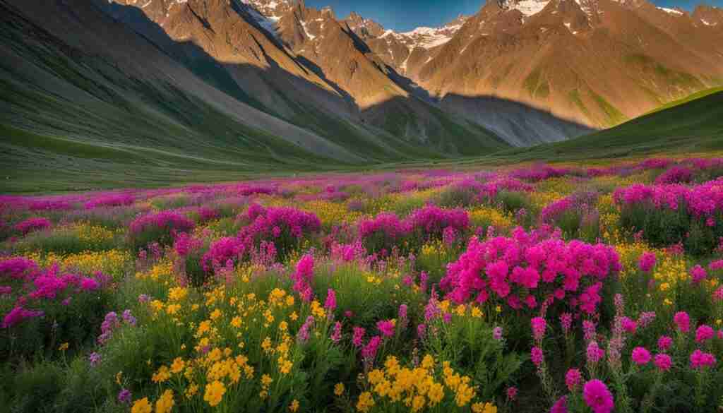 blooming flowers in Tajikistan