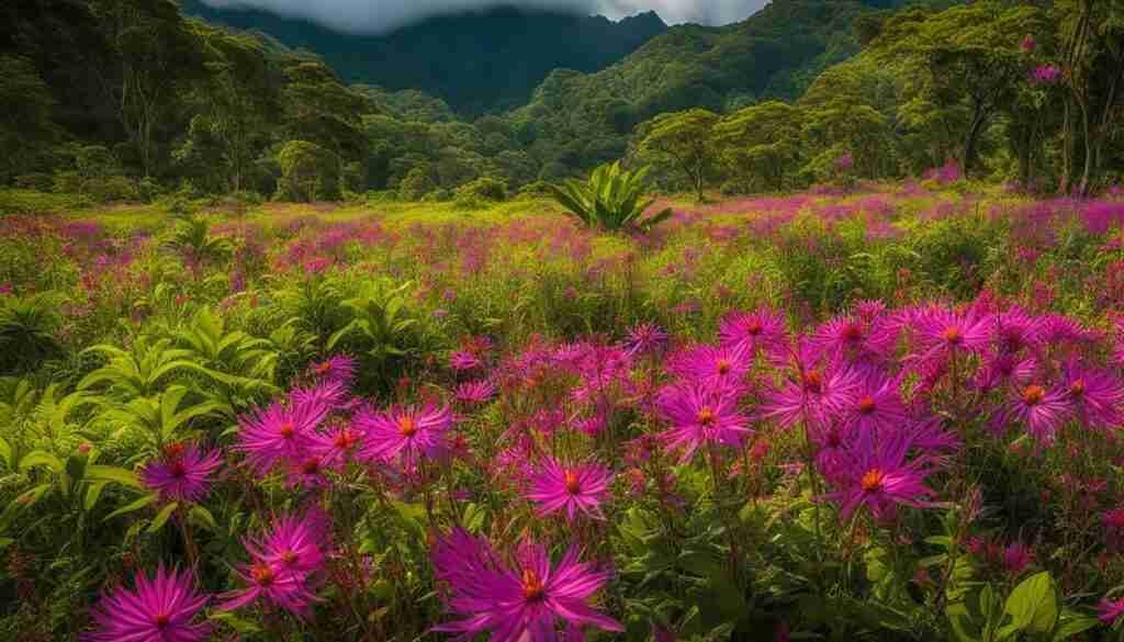 colorful wildflowers in Solomon Islands colorful wildflowers in Solomon Islands