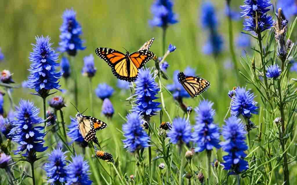 Bachelor's buttons attracting wildlife