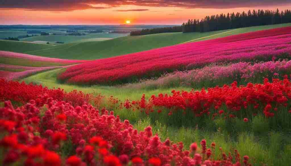 Different Shades of Red Floral Blooms