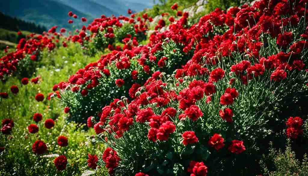 Different Shades of Red Floral Blooms