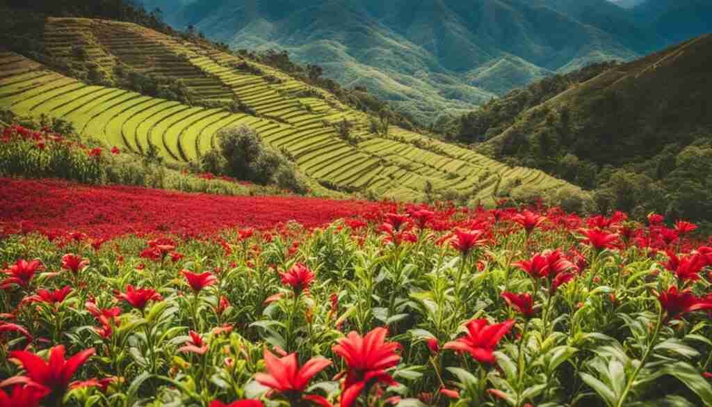 Different Shades of Red Floral Blooms