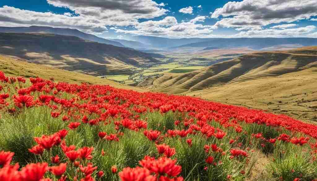 Lesotho red flowers Lesotho red flowers