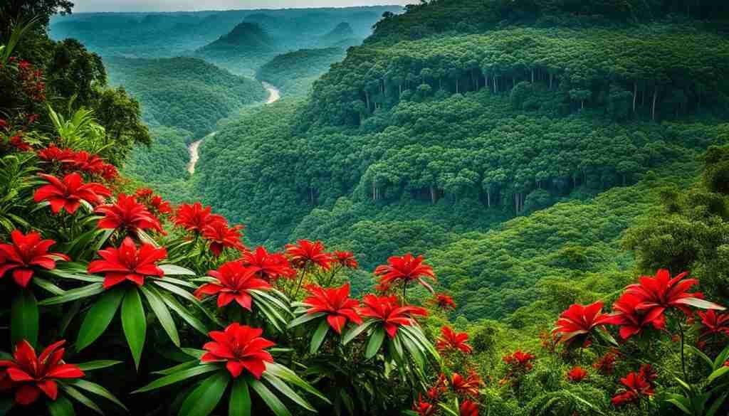 Native Red Flower Types in the Central African Republic