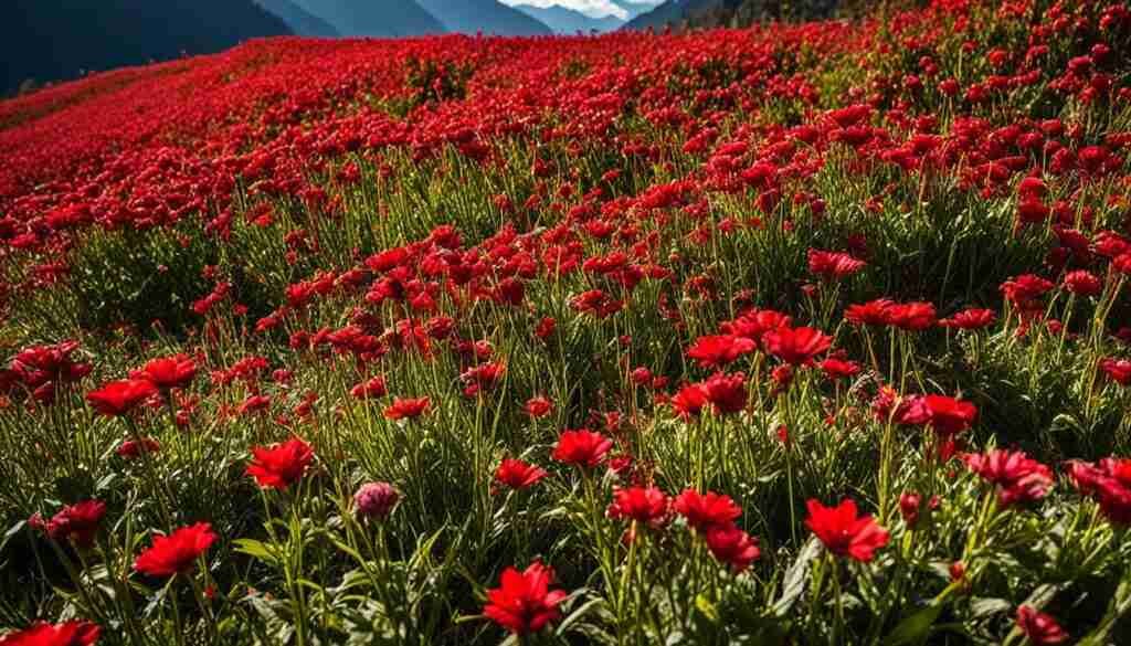 Red Flowers in Bhutan