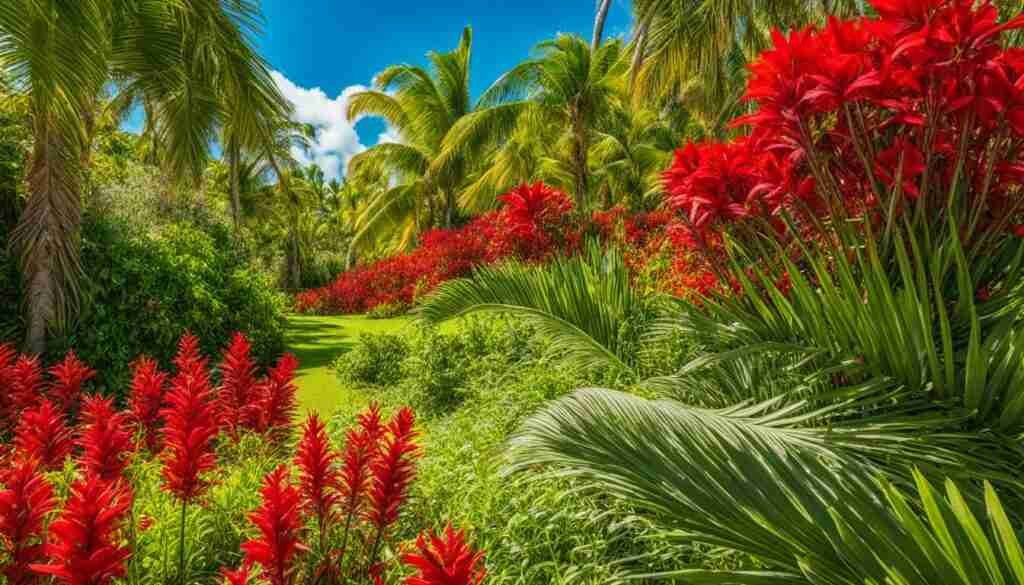 Red Flowers in the Bahamas
