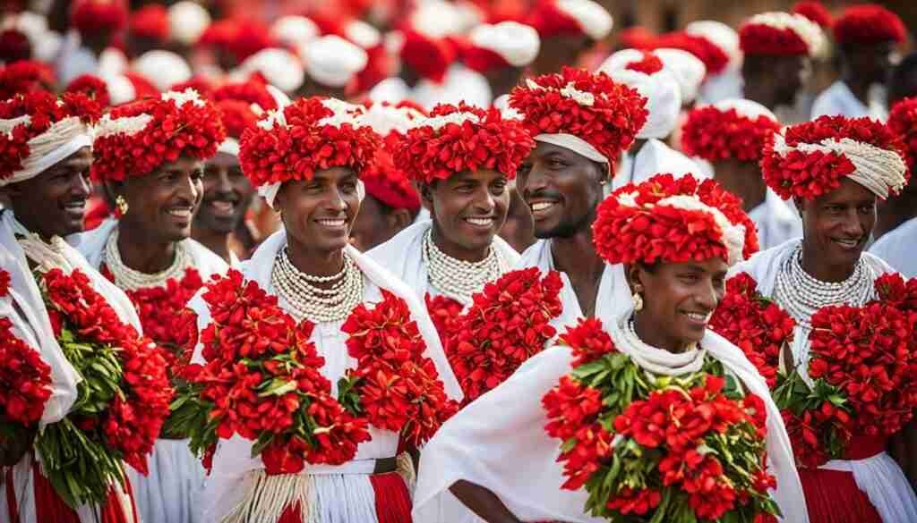 Red flowers in Burundi culture