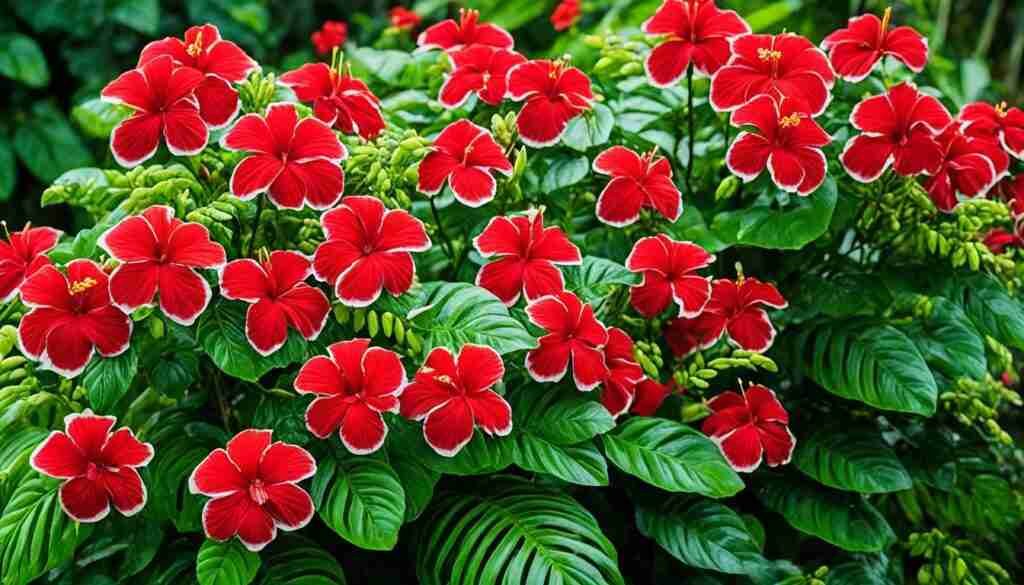 Red flowers in Dominica