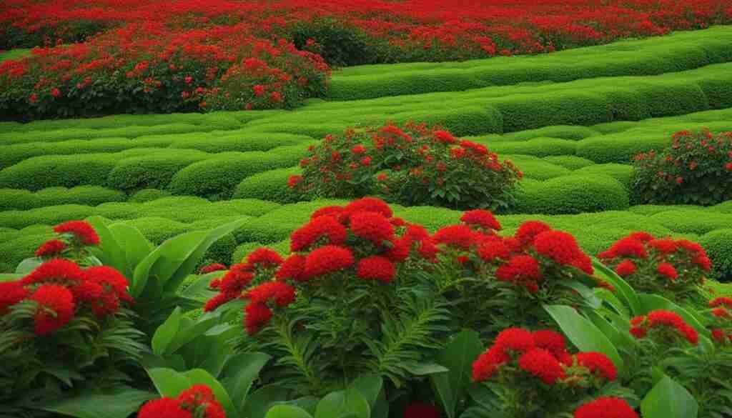 Red flowers in Guinea