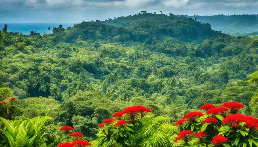 Red flowers in Guinea Types and Varieties