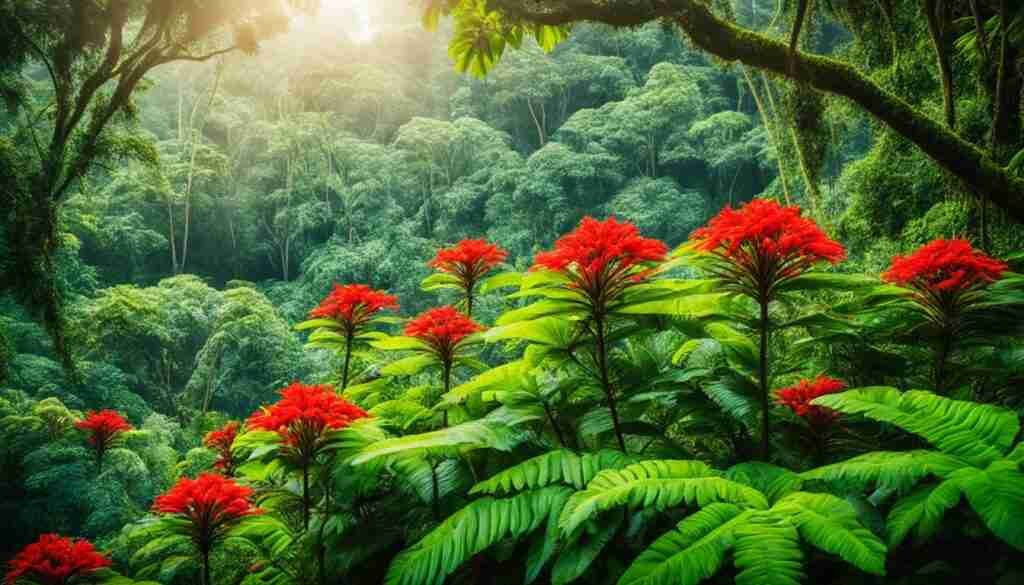 Red flowers in Liberia