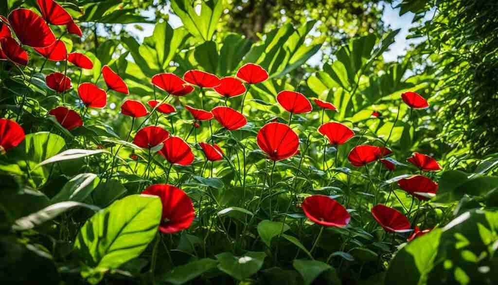 Red flowers in culture
