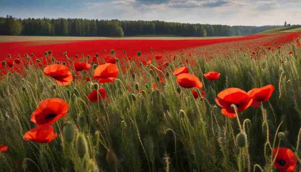 red flowers in Latvian culture