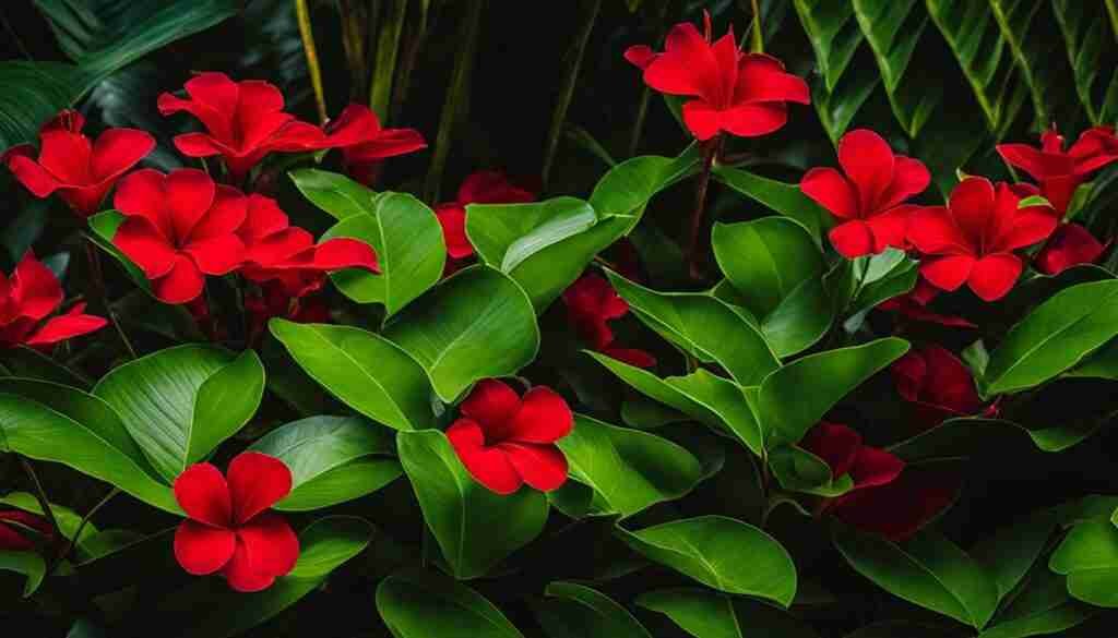 red tropical flowers red tropical flowers